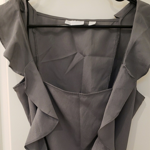 New York & Company Gray Ruffled Sheath Blouse - Picture 3 of 6